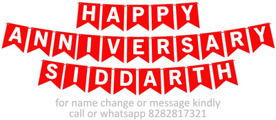 Midas Craft Happy Anniversary Siddarth M Banner 08. Banner(10 ft, Pack of 1)