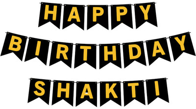 Midas Craft Happy Birthday Shakti M Banner 02. Banner(10 ft, Pack of 1)