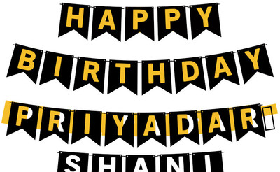 Midas Craft Happy Birthday Priyadarshani M Banner 02. Banner(10 ft, Pack of 1)