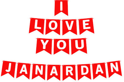 Midas Craft I Love You Janardan Name Banner 03 Banner(10 ft, Pack of 1)