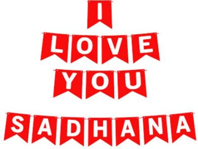 Midas Craft I Love You Sadhana Name Banner 03 Banner(10 ft, Pack of 1)