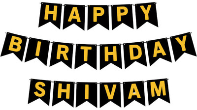 Midas Craft Happy Birthday Shivam M Banner 02. Banner(10 ft, Pack of 1)
