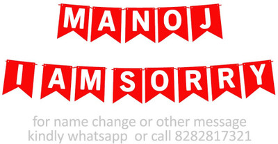 Midas Craft I am Sorry Manoj M Banner 03. Banner(10 ft, Pack of 1)