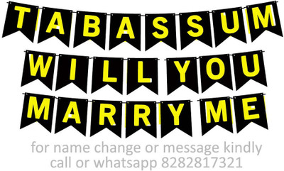 Midas Kraft Will You Marry Me Tabassum Proposal M Banner 0F. Banner(10 ft, Pack of 1)