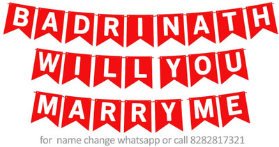 Midas Craft Will You Marry Me Badrinath Proposal M Banner 0F. Banner(10 ft, Pack of 1)