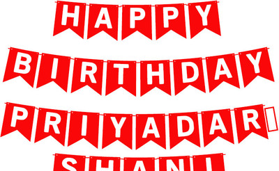 Midas Craft Happy Birthday Priyadarshani_01. Pennant Banner(10 ft, Pack of 1)
