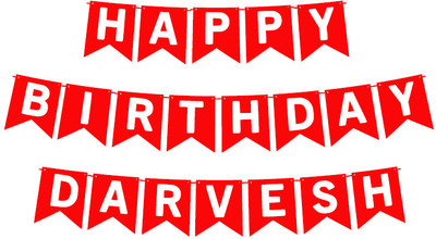 Midas Craft Happy Birthday Darvesh_01. Pennant Banner(10 ft, Pack of 1)