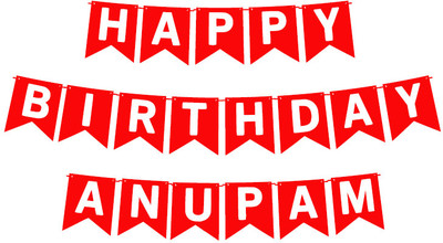 Midas Craft Happy Birthday Anupam_01. Pennant Banner(10 ft, Pack of 1)