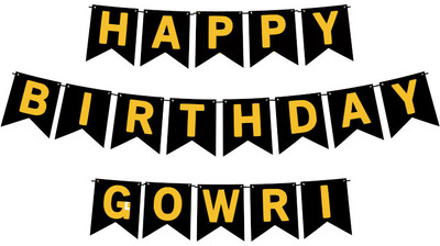 Midas Craft Happy Birthday Gowri M Banner 02. Banner(10 ft, Pack of 1)