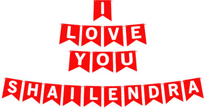 Midas Craft I Love You Shailendra Name Banner 03 Banner(10 ft, Pack of 1)