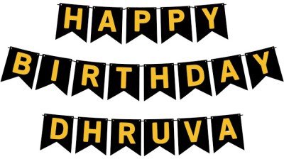 Midas Craft Happy Birthday Dhruva M Banner 02. Banner(10 ft, Pack of 1)