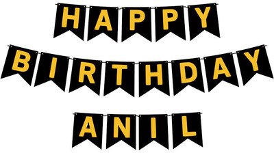 Midas Craft Happy Birthday Anil M Banner 02. Banner(10 ft, Pack of 1)