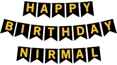 Midas Craft Happy Birthday Nirmal M Banner 02. Banner(10 ft, Pack of 1)