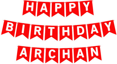 Midas Craft Happy Birthday Archan_01. Pennant Banner(10 ft, Pack of 1)