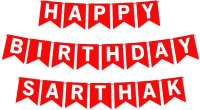 Midas Craft Happy Birthday Sarthak_01. Pennant Banner(10 ft, Pack of 1)