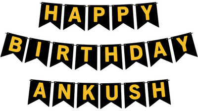 Midas Craft Happy Birthday Ankush M Banner 02. Banner(10 ft, Pack of 1)