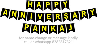 Midas Craft Happy Anniversary Pankaj M Banner 08. Banner(10 ft, Pack of 1)