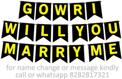Midas Craft Marry Me Gowri Proposal M Banner 05. Banner(10 ft, Pack of 1)