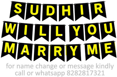 Midas Craft Marry Me Sudhir Proposal M Banner 05. Banner(10 ft, Pack of 1)