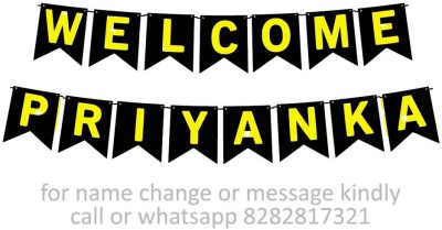 Midas Craft Welcome Priyanka M Banner 10. Banner(10 ft, Pack of 1)