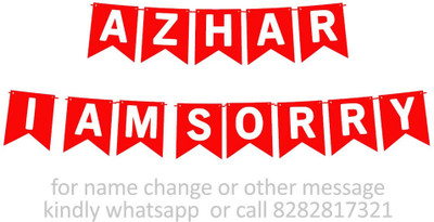 Midas Craft I am Sorry Azhar M Banner 03. Banner(10 ft, Pack of 1)