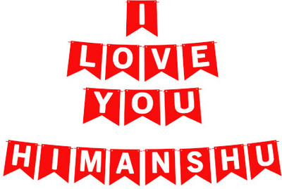 Midas Craft I Love You Himanshu Name Banner 03 Banner(10 ft, Pack of 1)