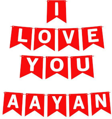 Midas Craft I Love You Aayan Name Banner 03 Banner(10 ft, Pack of 1)
