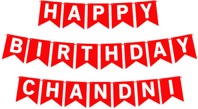 Midas Craft Happy Birthday Chandni_01. Pennant Banner(10 ft, Pack of 1)