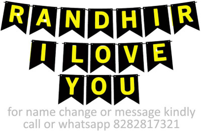Midas Craft Randhir I Love You M Banner 12. Banner(10 ft, Pack of 1)