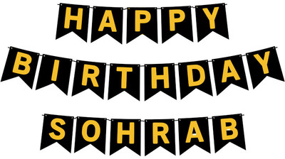 Midas Craft Happy Birthday Sohrab M Banner 02. Banner(10 ft, Pack of 1)