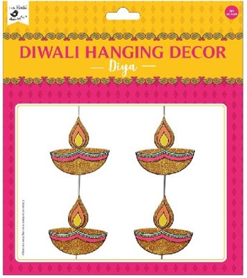 LITTLE BIRDIE Diwali Banner, Diwali Diya Adhesive sticker Banner(0.75 ft, Pack of 1)