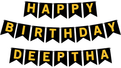 Midas Craft Happy Birthday Deeptha M Banner 02. Banner(10 ft, Pack of 1)