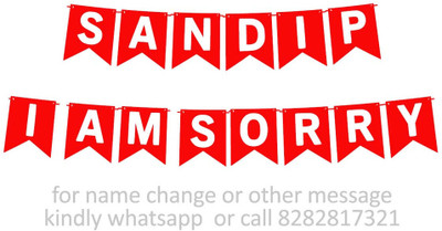 Midas Craft I am Sorry Sandip M Banner 03. Banner(10 ft, Pack of 1)