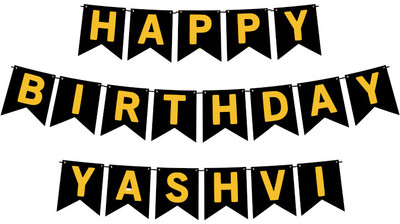Midas Craft Happy Birthday Yashvi M Banner 02. Banner(10 ft, Pack of 1)