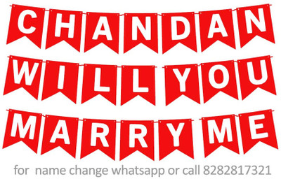 Midas Kraft Marry Me Chandan Proposal M Banner 05. Banner(10 ft, Pack of 1)