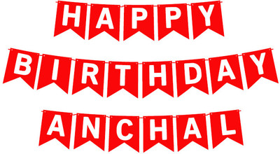 Midas Craft Happy Birthday Anchal_01. Pennant Banner(10 ft, Pack of 1)