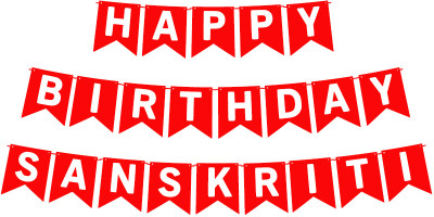 Midas Craft Happy Birthday Sanskriti_01. Pennant Banner(10 ft, Pack of 1)