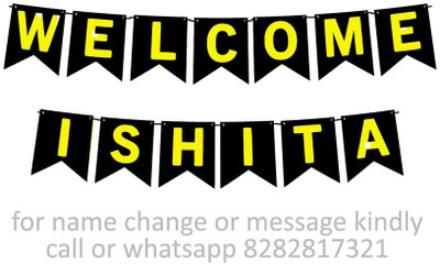 Midas Craft Welcome Ishita M Banner 10. Banner(10 ft, Pack of 1)