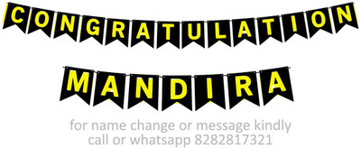 Midas Craft Congratulations Mandira M Banner 07. Banner(10 ft, Pack of 1)