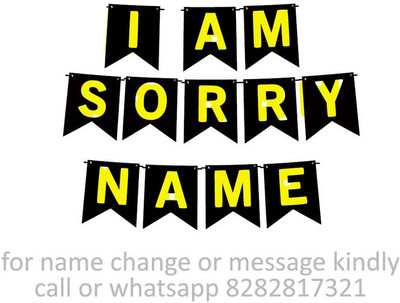 Midas Craft I am Sorry Name M Banner 03. Banner(10 ft, Pack of 1)