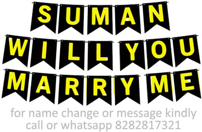 Midas Craft Marry Me Suman Proposal M Banner 05. Banner(10 ft, Pack of 1)