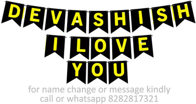 Midas Craft Devashish I Love You M Banner 12. Banner(10 ft, Pack of 1)