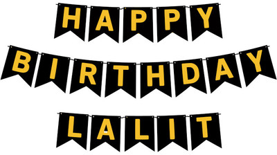 Midas Craft Happy Birthday Lalit M Banner 02. Banner(10 ft, Pack of 1)