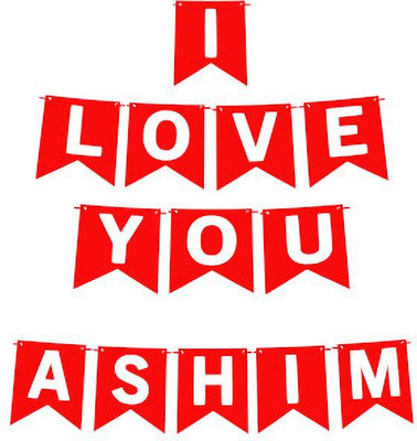 Midas Craft I Love You Ashim Name Banner 03 Banner(10 ft, Pack of 1)