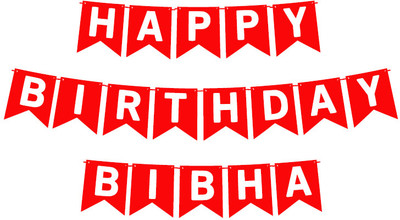 Midas Craft Happy Birthday Bibha_01. Pennant Banner(10 ft, Pack of 1)
