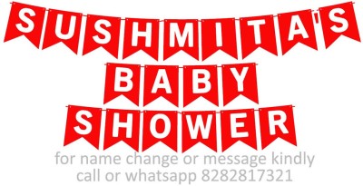 Midas Kraft Sushmita's Baby Shower M Banner 0G. Banner(10 ft, Pack of 1)