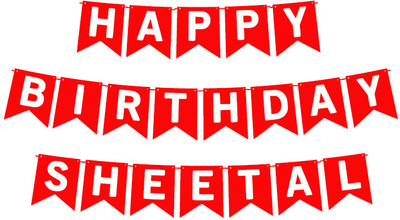 Midas Craft Happy Birthday Sheetal_01. Pennant Banner(10 ft, Pack of 1)