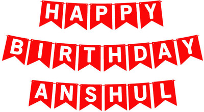 Midas Craft Happy Birthday Anshul_01. Pennant Banner(10 ft, Pack of 1)