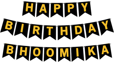 Midas Craft Happy Birthday Bhoomika M Banner 02. Banner(10 ft, Pack of 1)