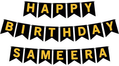 Midas Craft Happy Birthday Sameera M Banner 02. Banner(10 ft, Pack of 1)